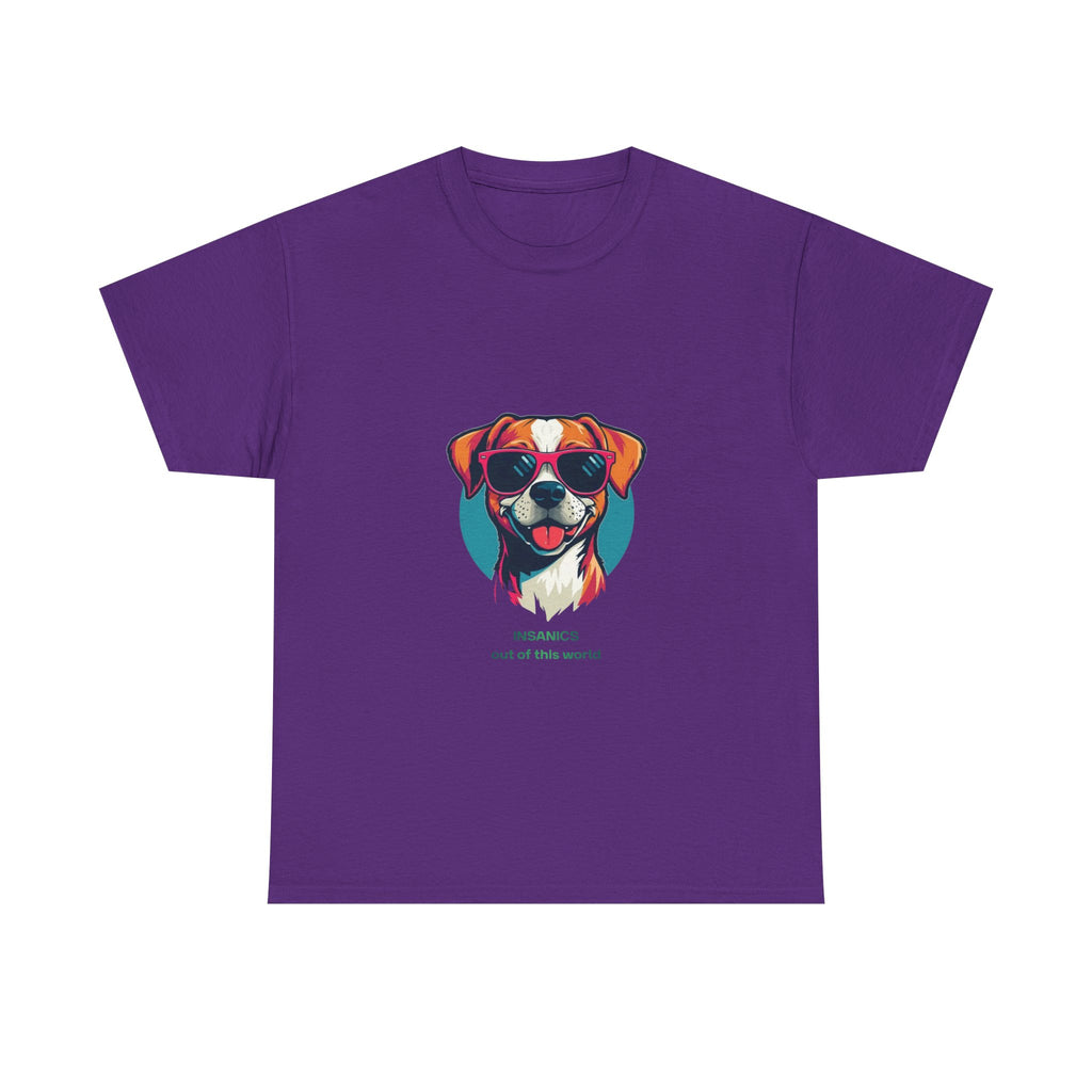 Pop‑Art Sunglasses Dog -  Unisex Heavy Cotton Tee