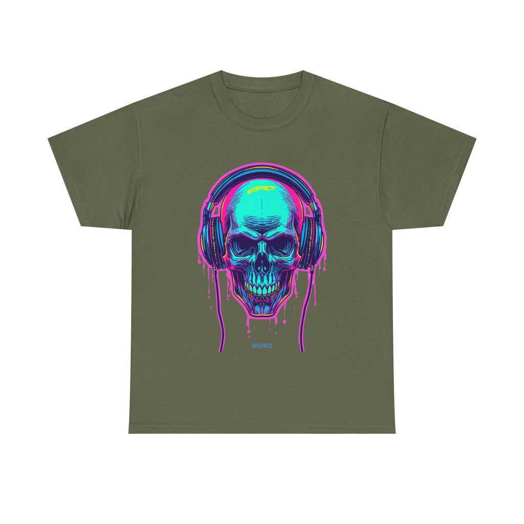 Neon Drip Skull - Unisex Heavy Cotton tee