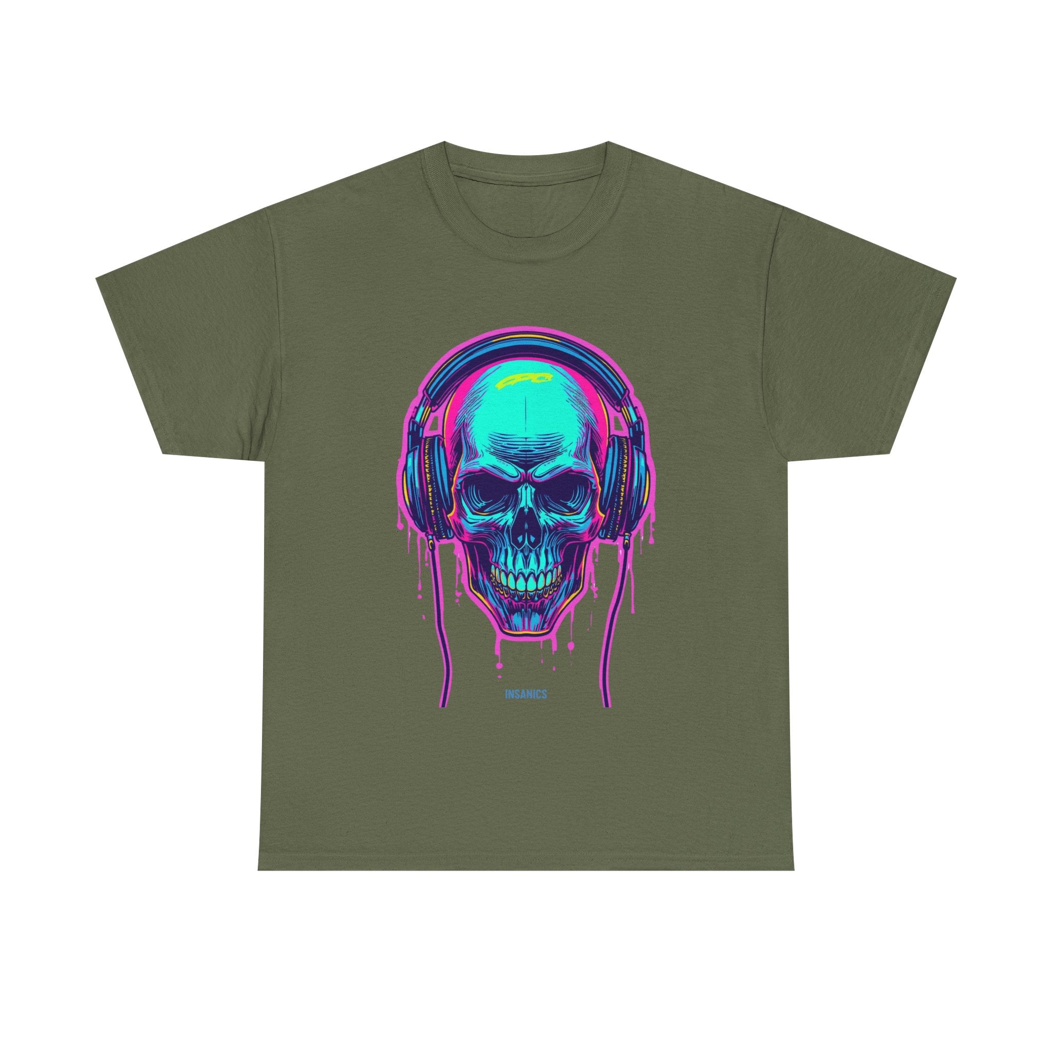 Neon Drip Skull - Unisex Heavy Cotton tee