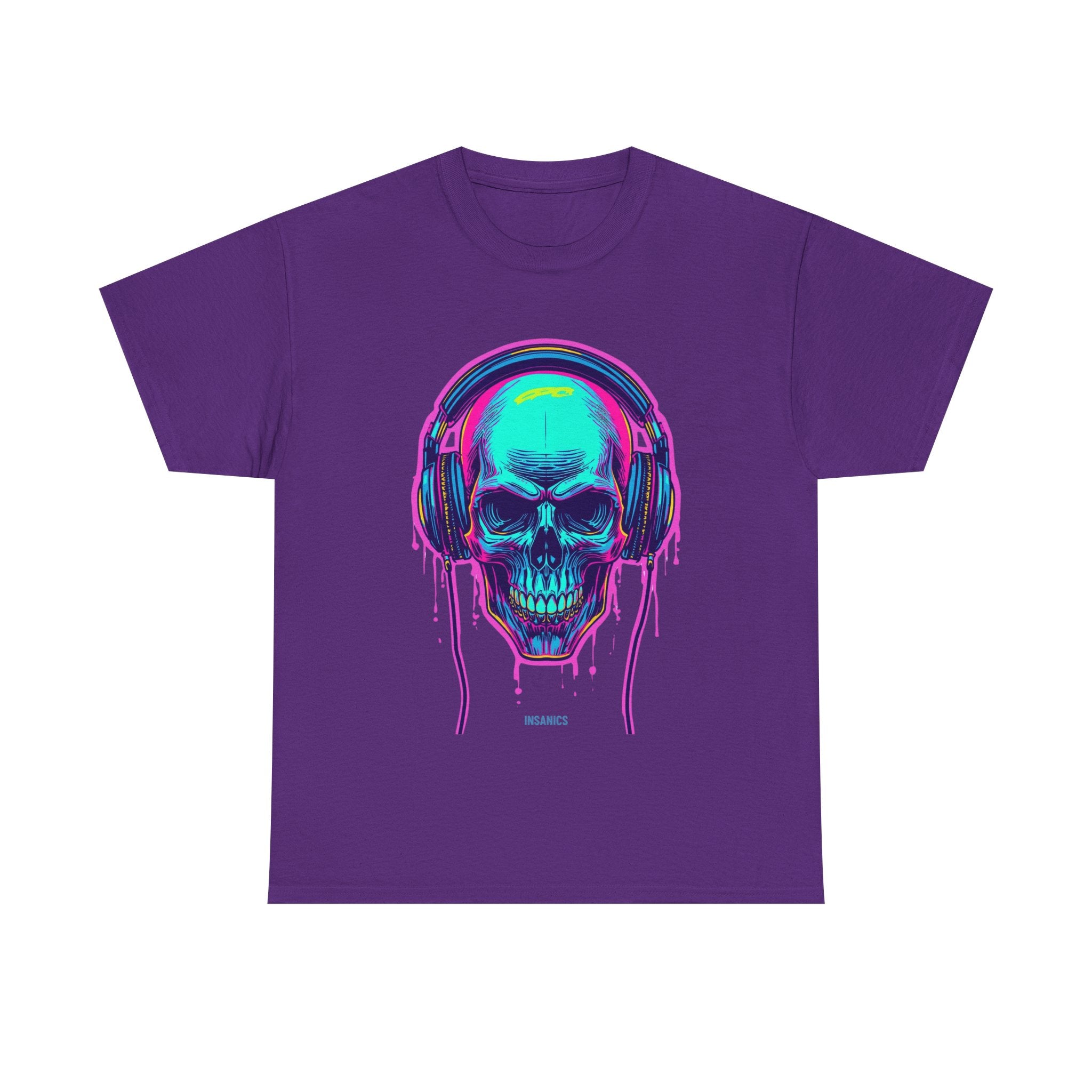 Neon Drip Skull - Unisex Heavy Cotton tee