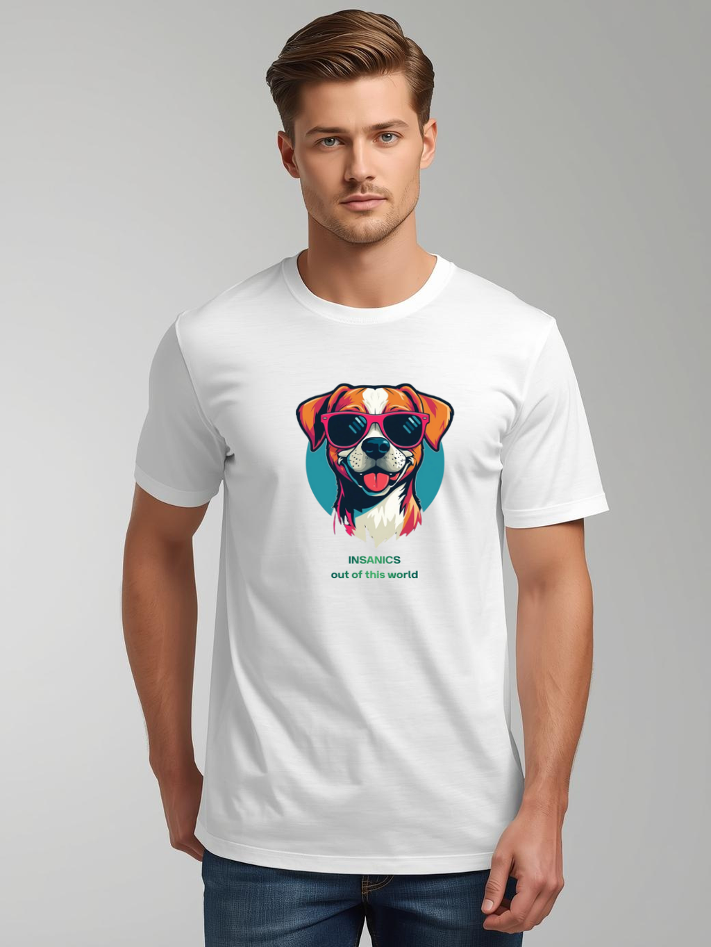 Pop‑Art Sunglasses Dog -  Unisex Heavy Cotton Tee
