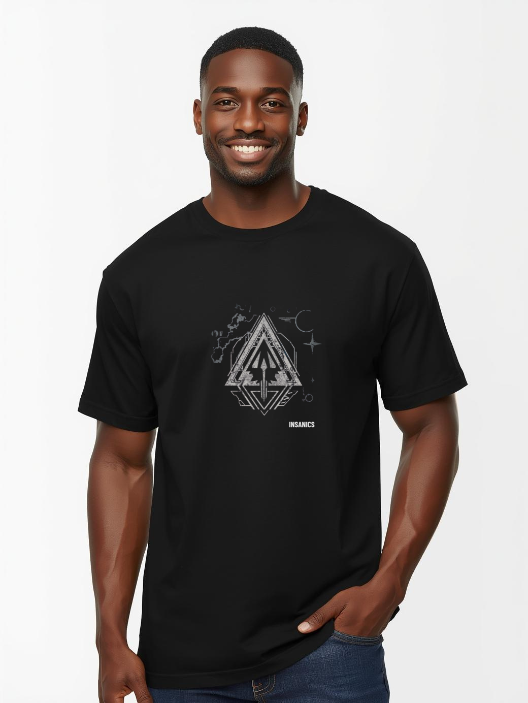 Minimal Night Sky Triangle - Unisex Heavy Cotton Tee