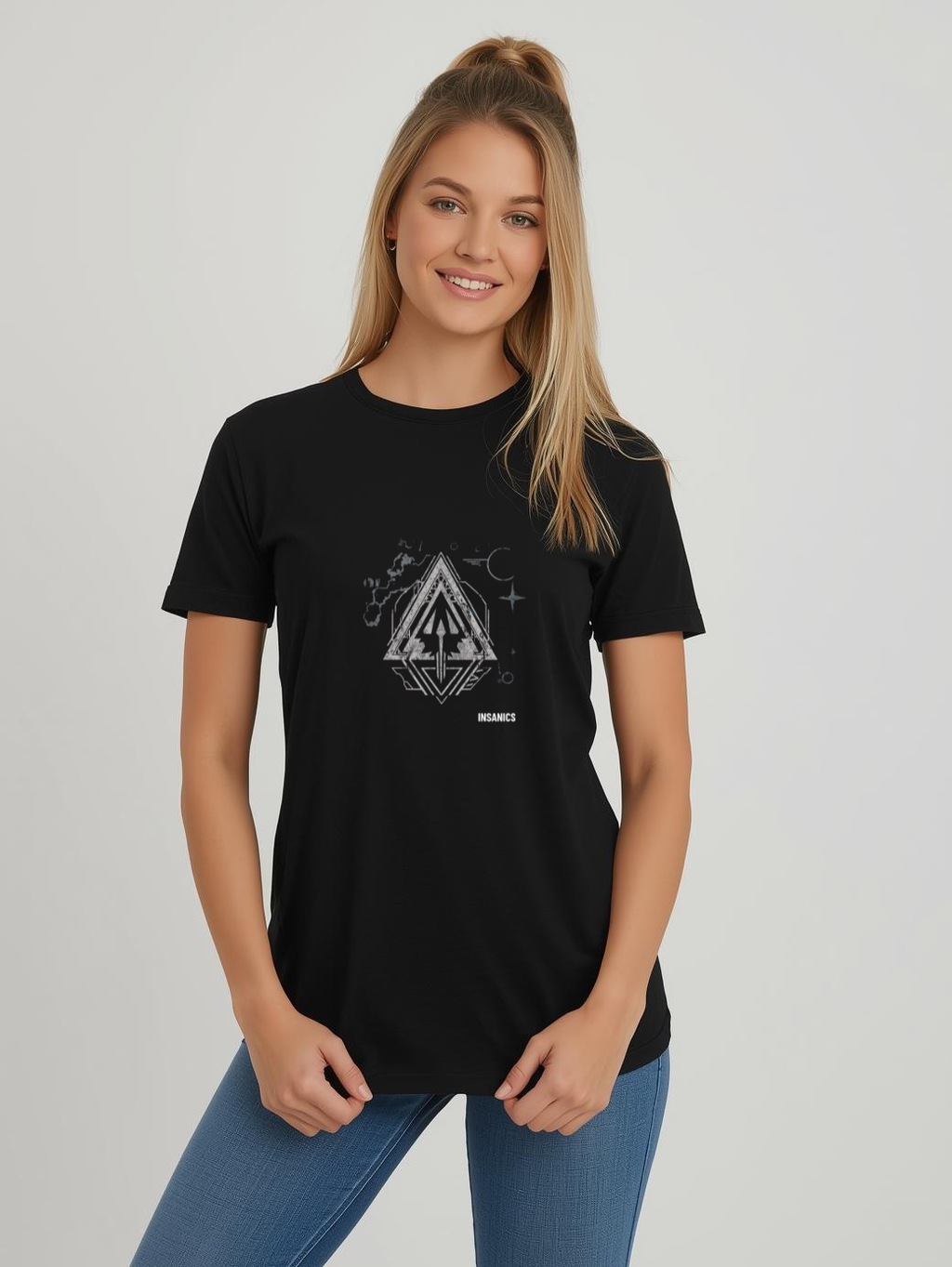 Minimal Night Sky Triangle - Unisex Heavy Cotton Tee