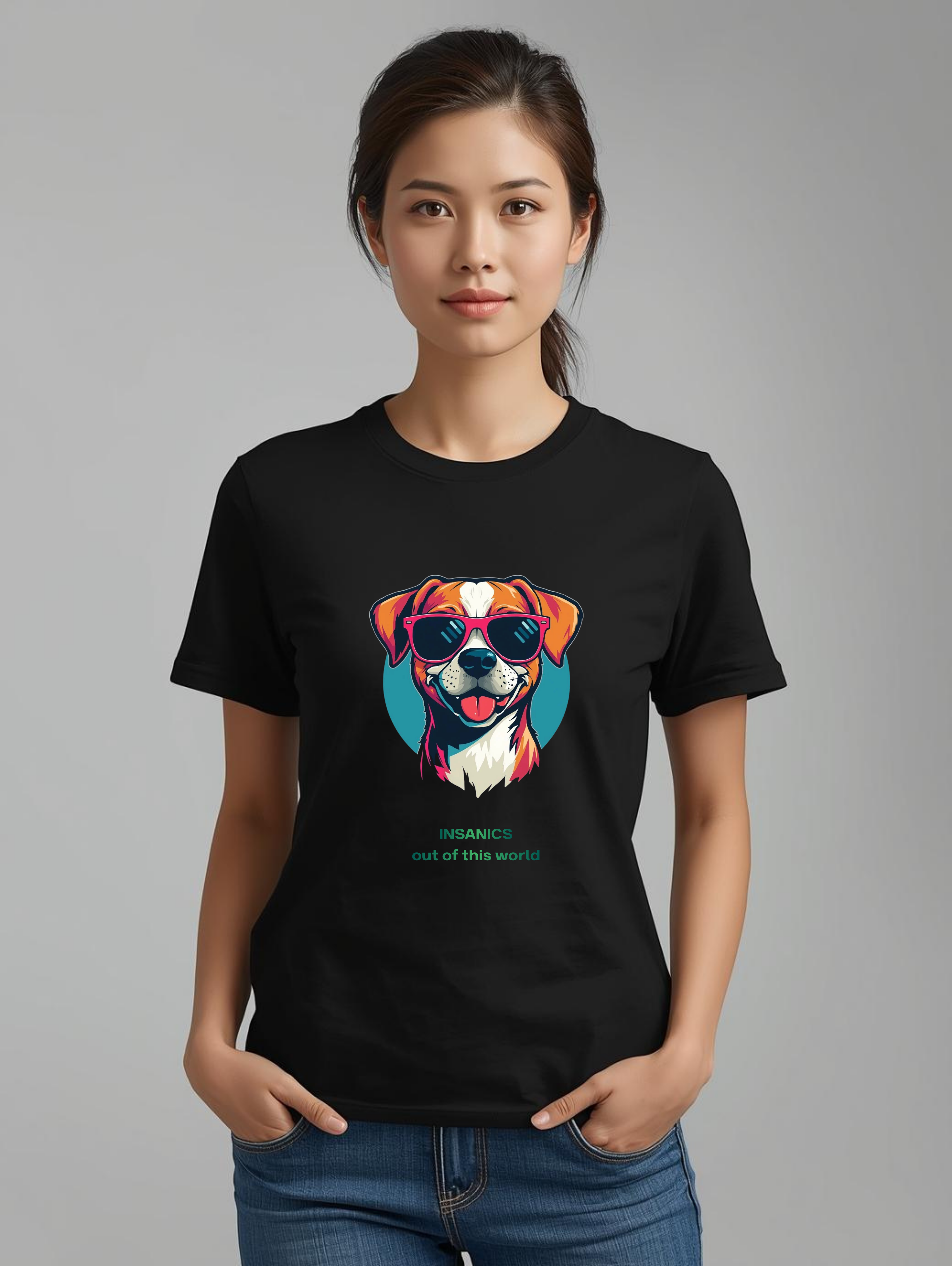 Pop‑Art Sunglasses Dog -  Unisex Heavy Cotton Tee